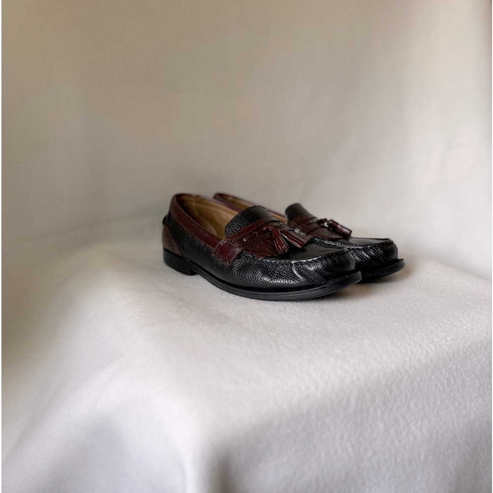 Dockers Size 9.5 Men’s Black/Burgundy Leather Tassels Loafers.
